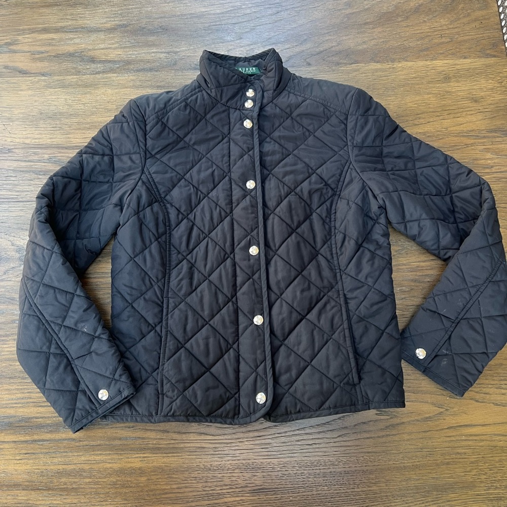 Black Ralph Lauren Petite Spring Jacket. Size Petite Medium.